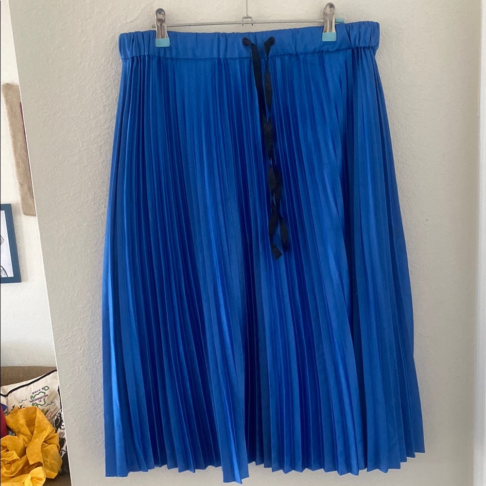 Blue Pleated Skirt